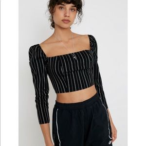 UO Pinstripe Square Neck Top